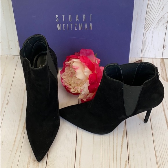 Stuart Weitzman Black Suede Apogee Boots/Booties - Picture 2 of 8